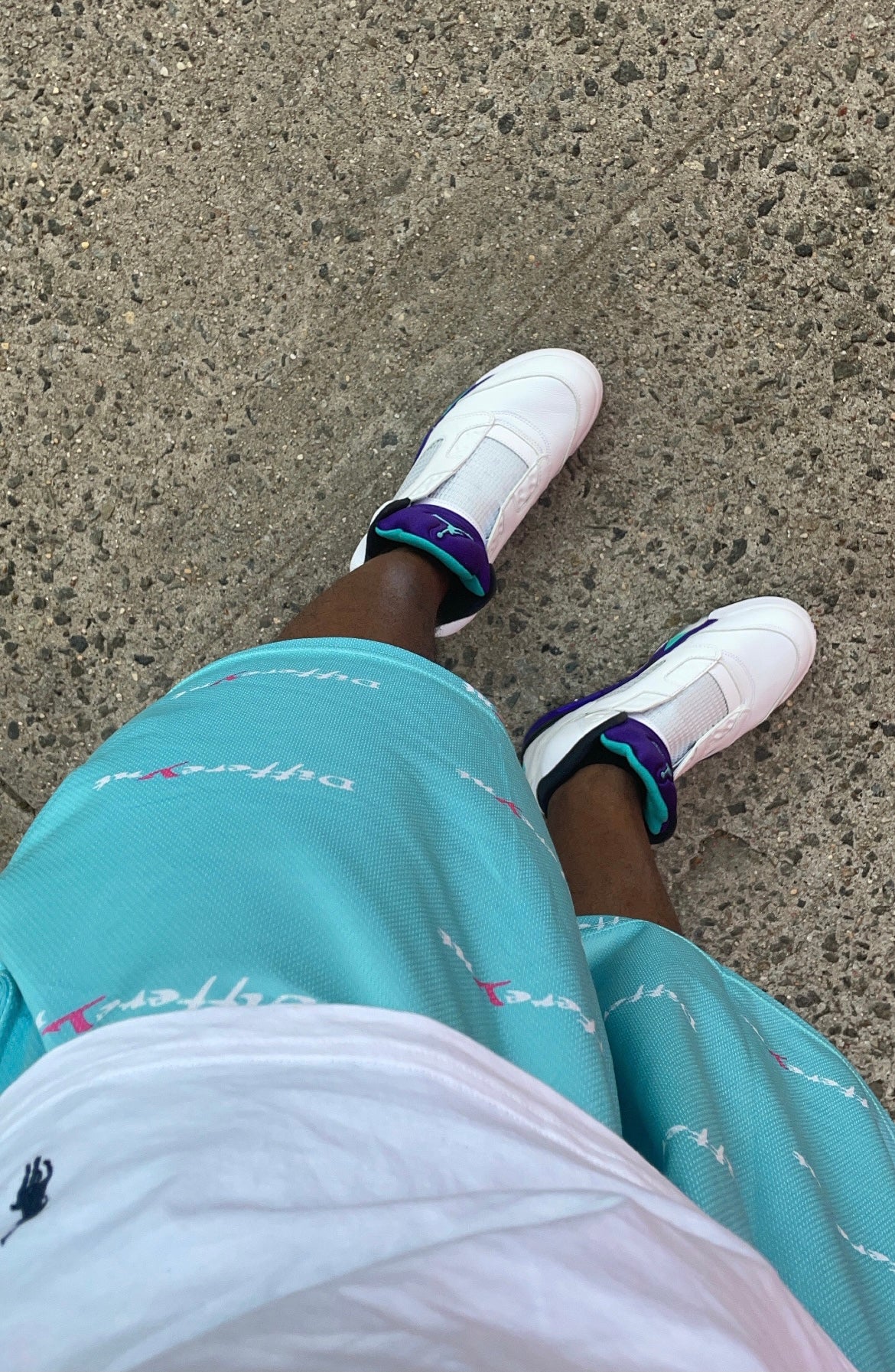 Pastel Teal "Differeynt" Mesh Shorts