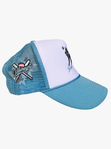 White/Baby Blue "New York" Trucker Hat