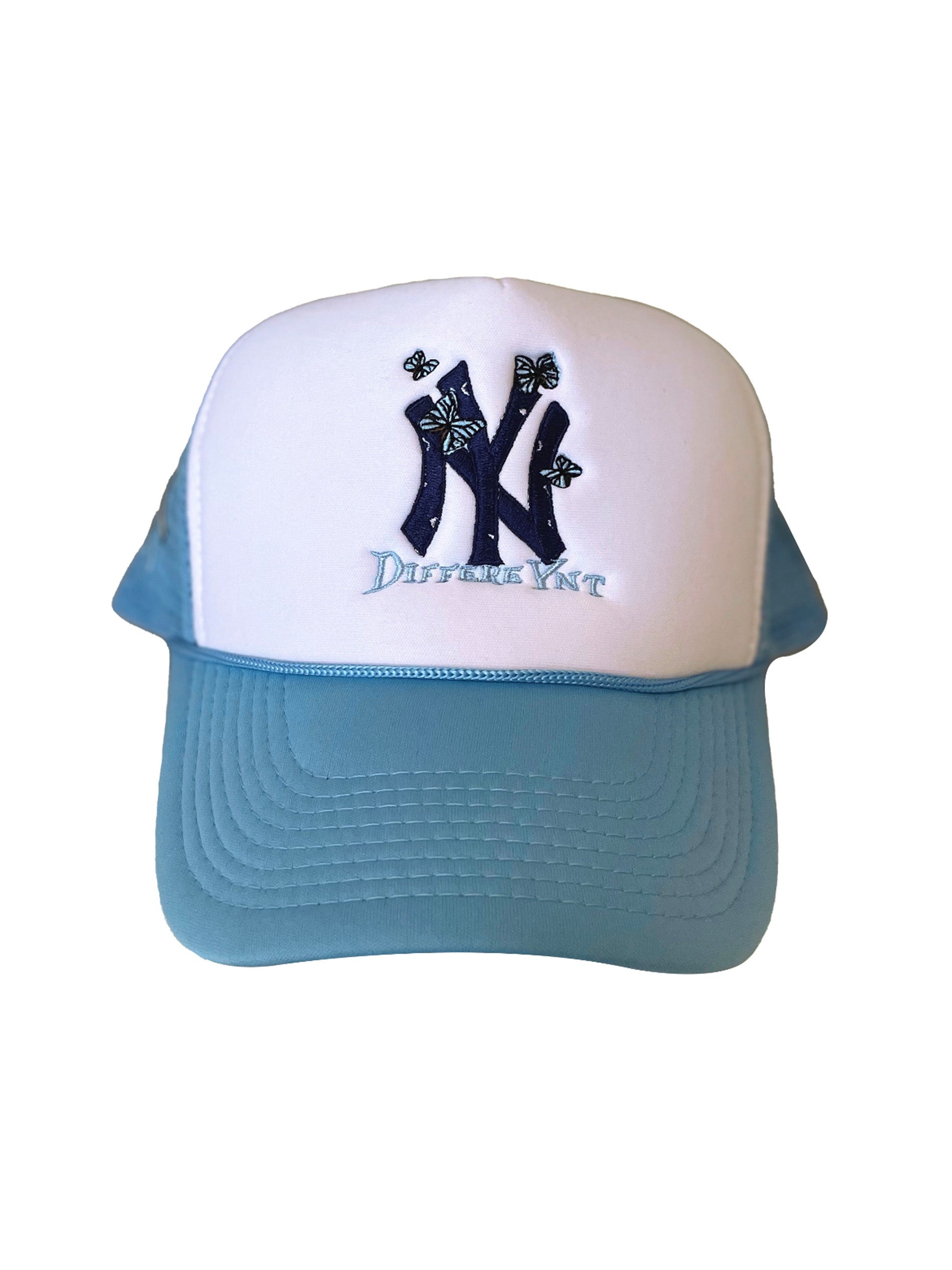 White/Baby Blue "New York" Trucker Hat